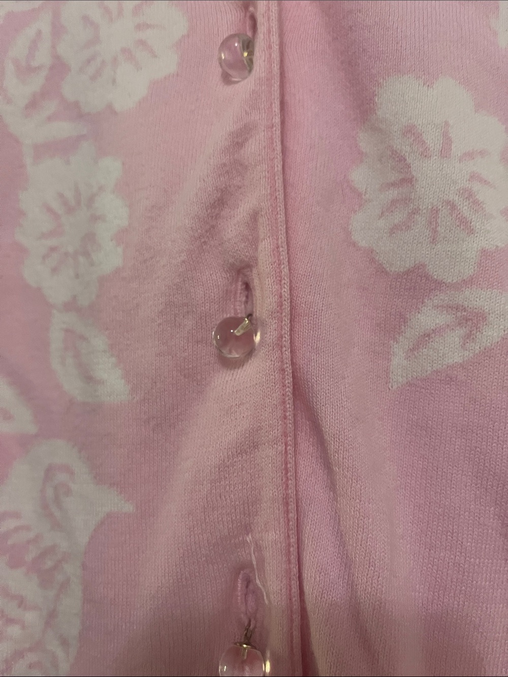 Lilly PulitzerPink Floral Bird Crewneck Cardigan Sweater - Picture 5 of 7